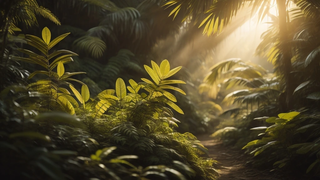 Sunlight entering the Amazon rainforest