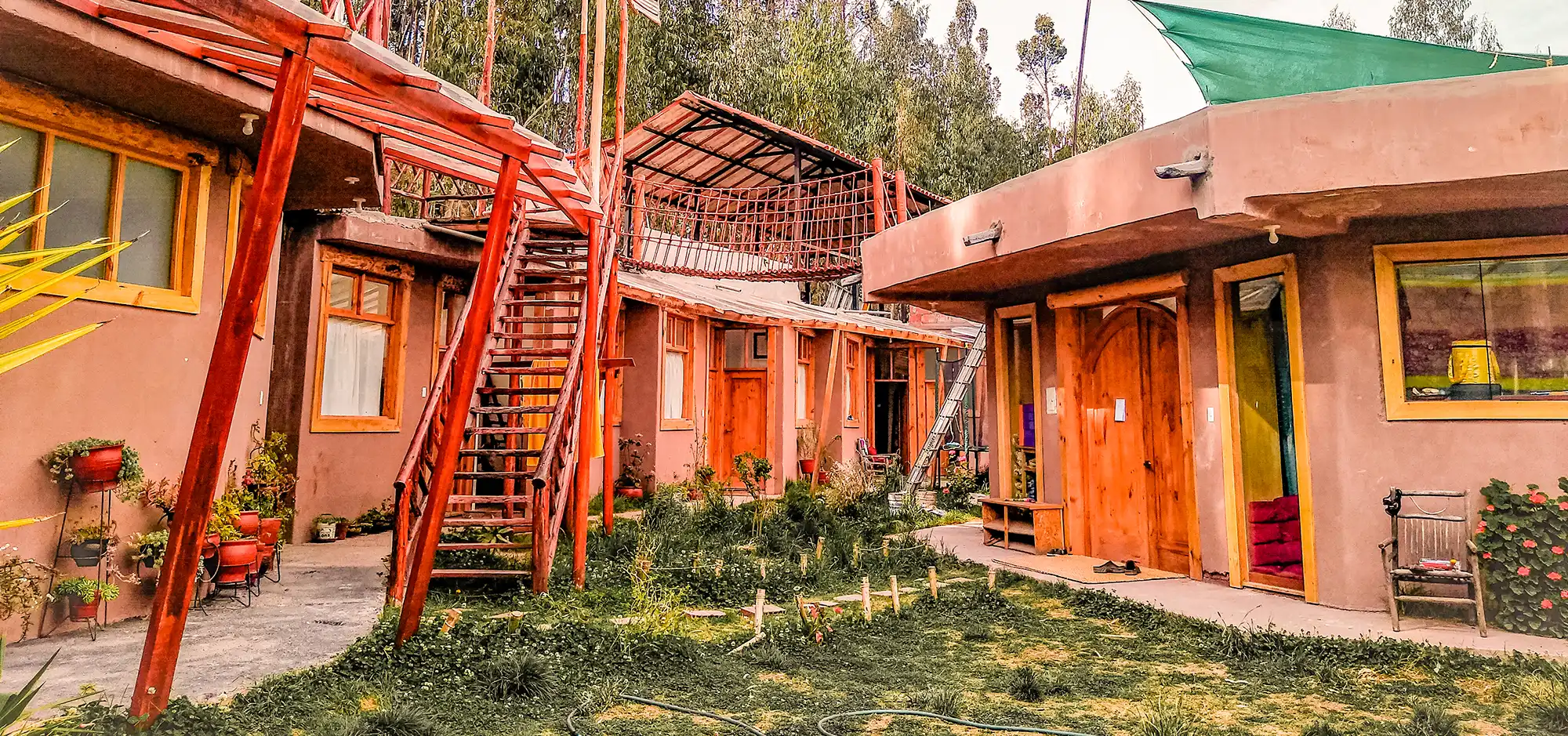 Garden courtyard at the Cusco retreat lodge